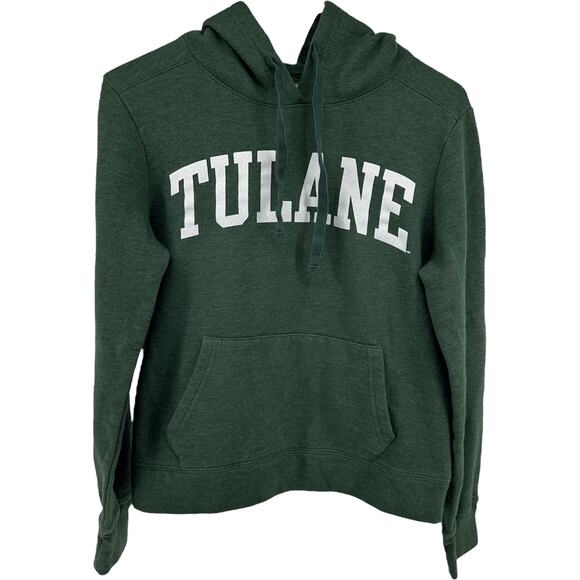 Red Shirt Tulane University Hoodie Sweatshirt Fleece Pocket Green White Small - Picture 1 of 5